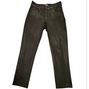 NWOT NYDJ Slim Straight Black Coated Jean Size 6/Medium MSRP $148